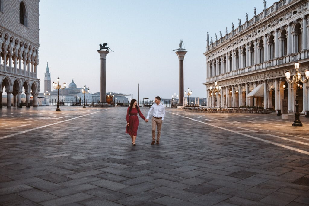 Paarshooting in Venedig am Markusplatz